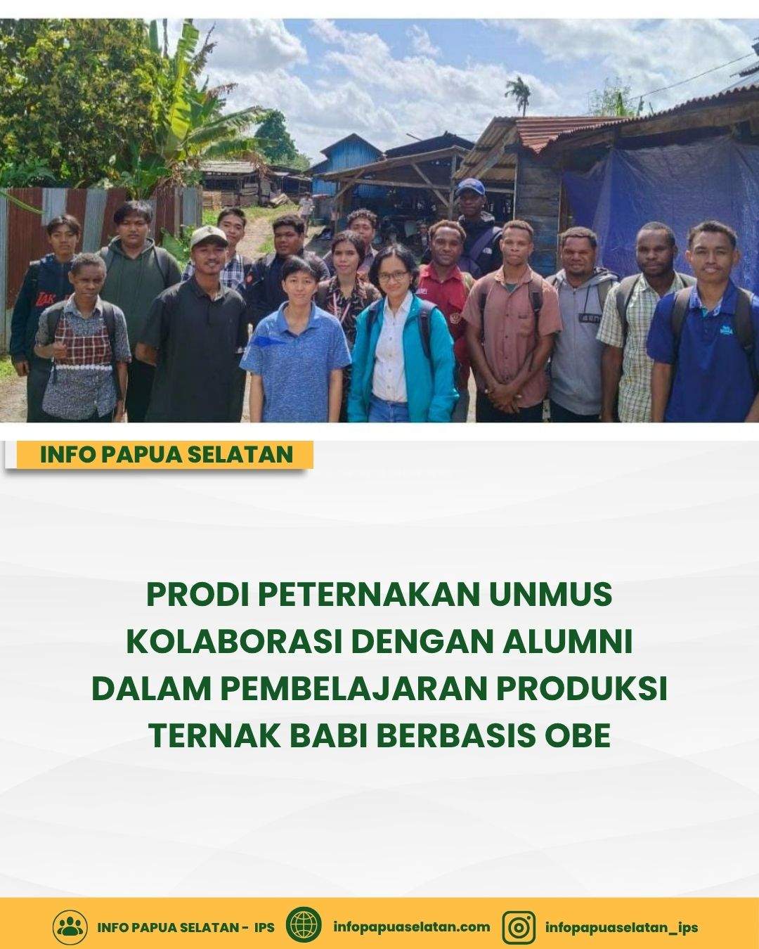PRODI PETERNAKAN UNMUS KOLABORASI DENGAN ALUMNI DALAM PEMBELAJARAN PRODUKSI TERNAK BABI BERBASIS OBE